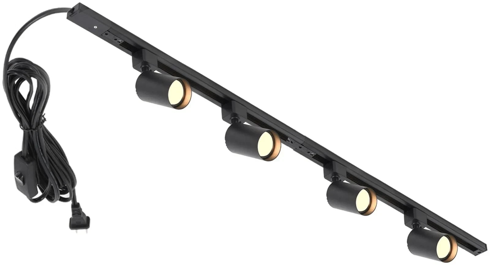 Plug in Track Lighting with Power Cord, 4-Light GU10 Track Lighting Kit with ...