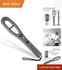 Portable Battery-Powered Metal Detector with Sound  Vibration Alerts - 14.76"