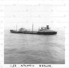 Vintage Photo 1950s S/S Atlantic Dealer Cargo Ship at Sea Maritime Scene 
