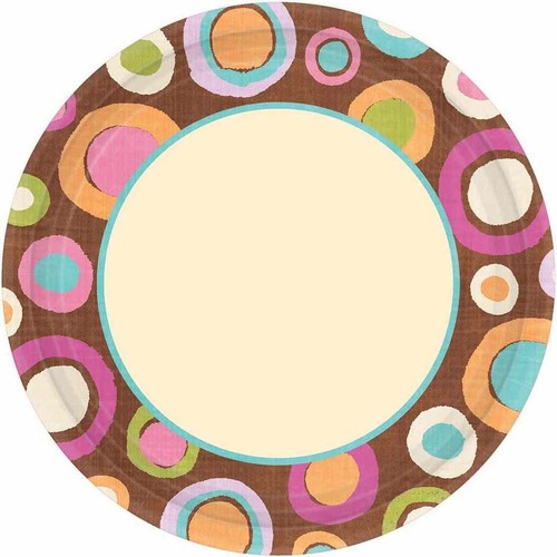 Cocoa Dots Polka Brown Recycled Garden Eco Party 10.5" Paper Banquet Plates