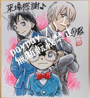 Signed colored paper Zero's Executioner Rei Furuya Toru Amuro Conan colored