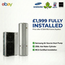 Samsung Air Source Heat Pump & 250L Cylinder - Fully Installed (MCS Certified)