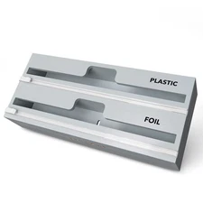 SpaceAid WrapNeat 2 in 1 Wrap Organizer with Cutter and Labels, Plastic Wrap,...