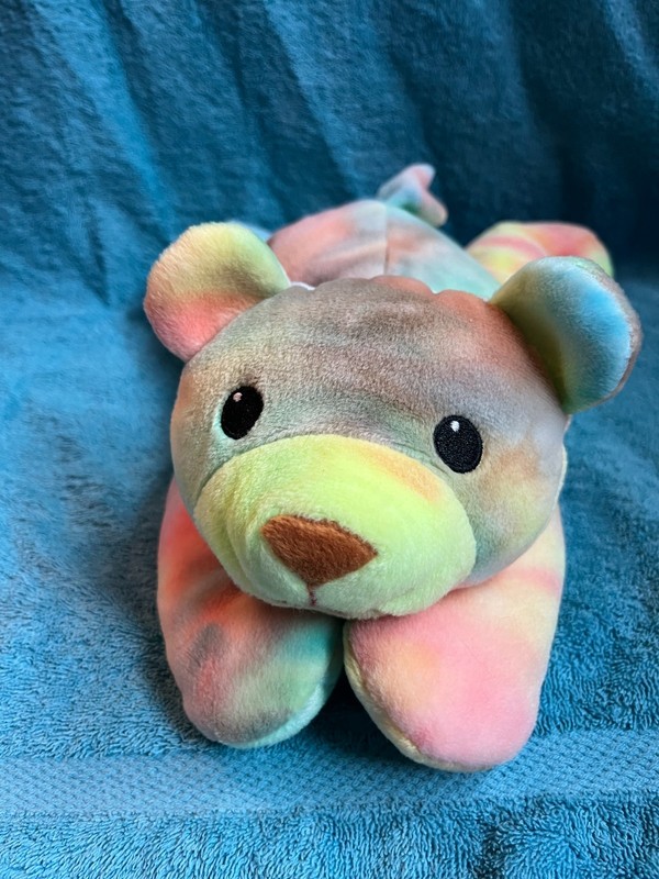 Ty 1998 Sherbet Tie Dye Bear Pillow Pal 14" Plush Stuffed Animal New Tags