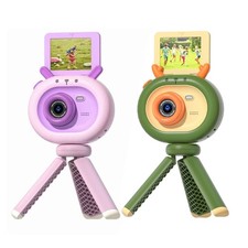 Kids Camera with Tripod  Flip Screen 2.4 Inch Screen 1080P Video Children