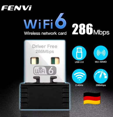 Fenvi WIFI 6 AX286 USB Adapter 2,4 GHz 300 Mbps 802.11ax Win7/10/11