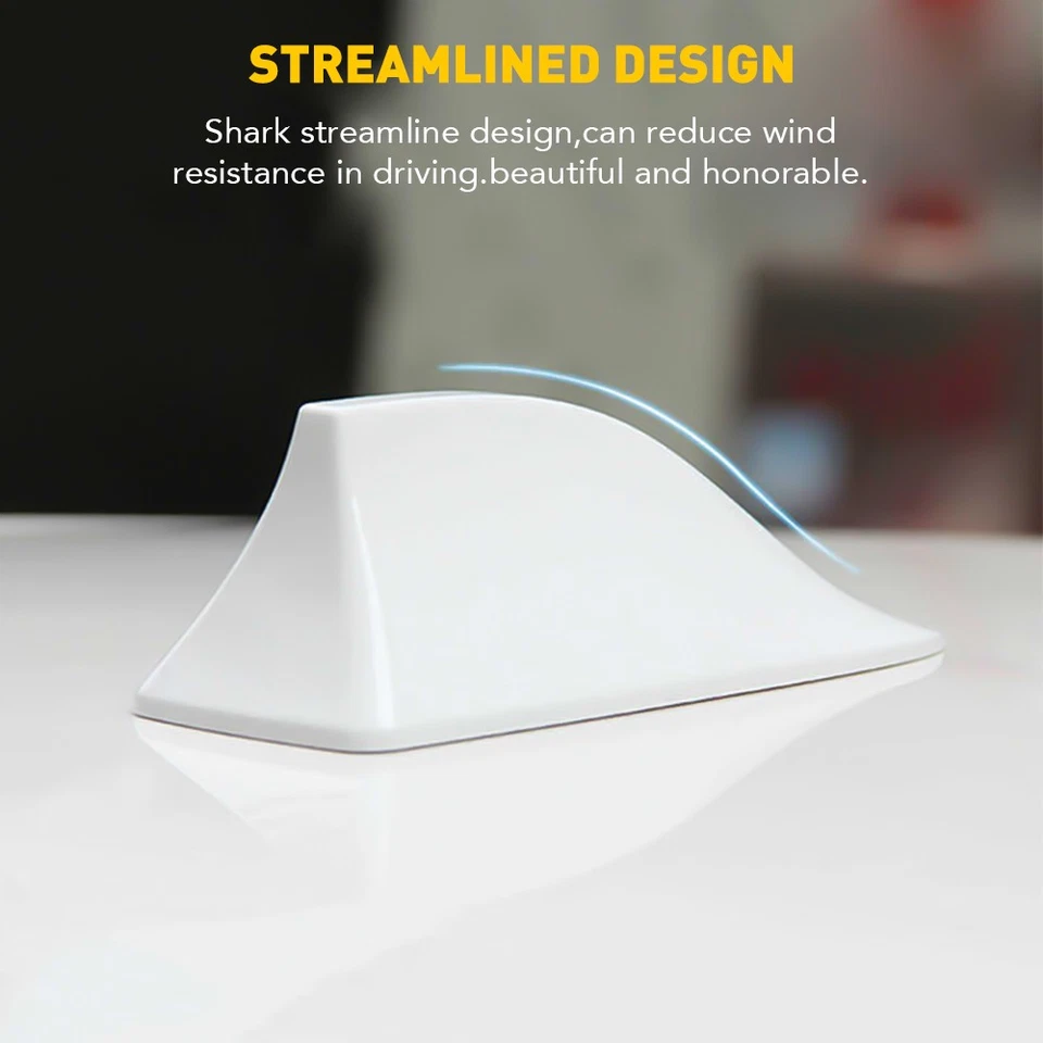 Antena de techo de coche con aleta de tiburón blanco perla radio señal FM/AM accesorios aéreos Foto 2 de 4