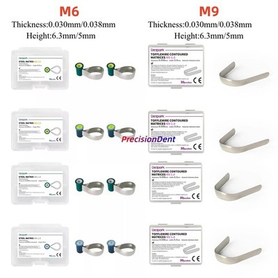 Dental Matrix Bands Double-Side Contoured Anatomically Shaped M6 Tofflemire M9