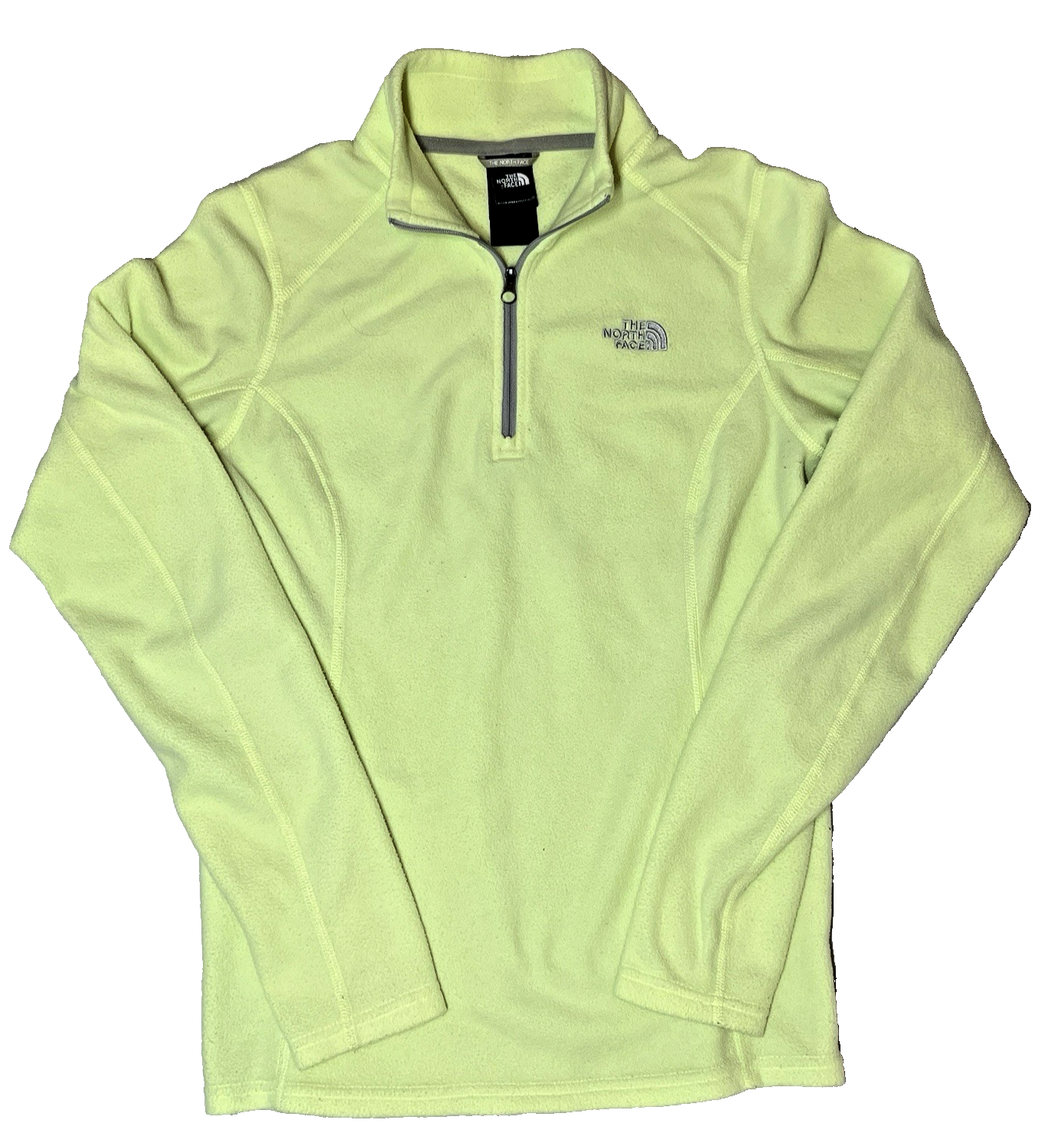 The North Face Women's Small Quarter 1/4 Zip Fleece Pullover Neon Yellow Green