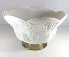 Vintage 1950s Indiana Glass Company "Harvest" Milk Glass Large Punch Bowl