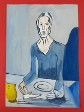 Pablo Picasso (Handmade) Mixed Media on Paper Painting signed and stamped