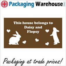 SIGN This House Belongs To Daisy And Flopsy Rabbit Hutch Personalise Pet CM198P