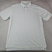 Peter Millar Polo Shirt Mens XL Blue Green Stripe Summer Comfort Golf Stretch