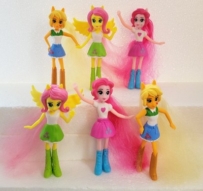 6 Equestria Girls My Little Pony McDonald's Figures Dolls Pinkie Pie Applejack