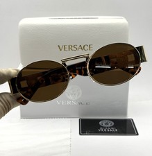 Luxurious Versace Rose Gold Body Brown Transparent Sunglasses With Pouch  Box