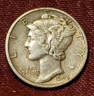1942-D Mercury Dime 90% Silver, Free Shipping