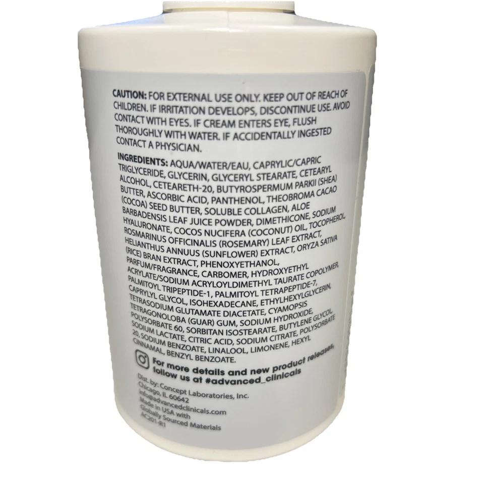 Advanced Clinicals Collagen + Peptide Full Body Anti-Aging Skin Care Cream 15 OZ - Image 3 of 4