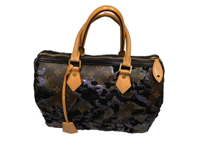 LOUIS VUITTON LIMITED EDITION Fleur de Jais Speedy 30 Bag