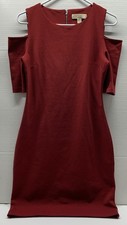 Michael Kors Bodycon Cold Shoulder Back Zipper Burgundy Dress - Women's S *EUC*