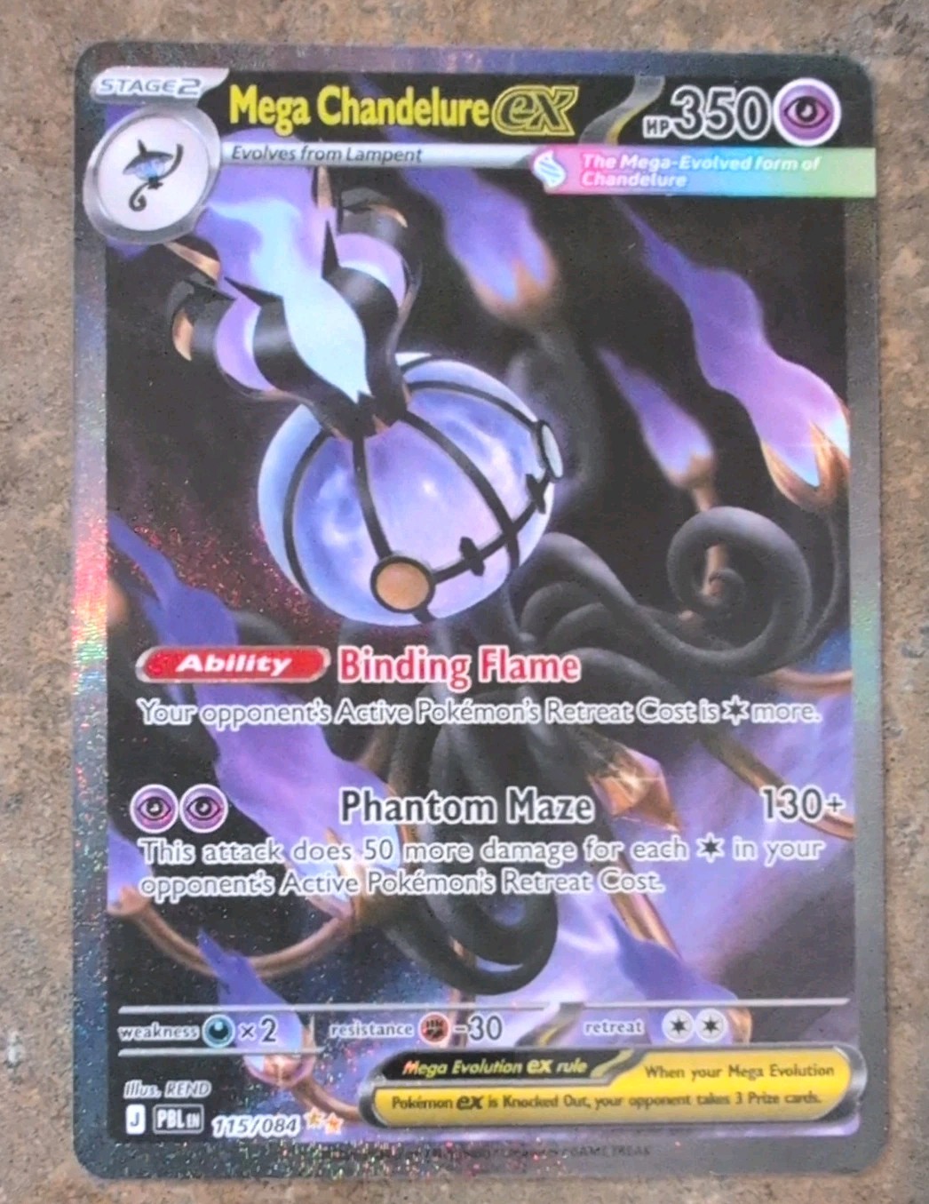 Mega Chandelure EX Pitch Black 115/84 SIR