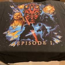 Vintage 1999 Star Wars Episode 1 Jedi Vs Sith Lee Sport Movie Promo Tshirt Large