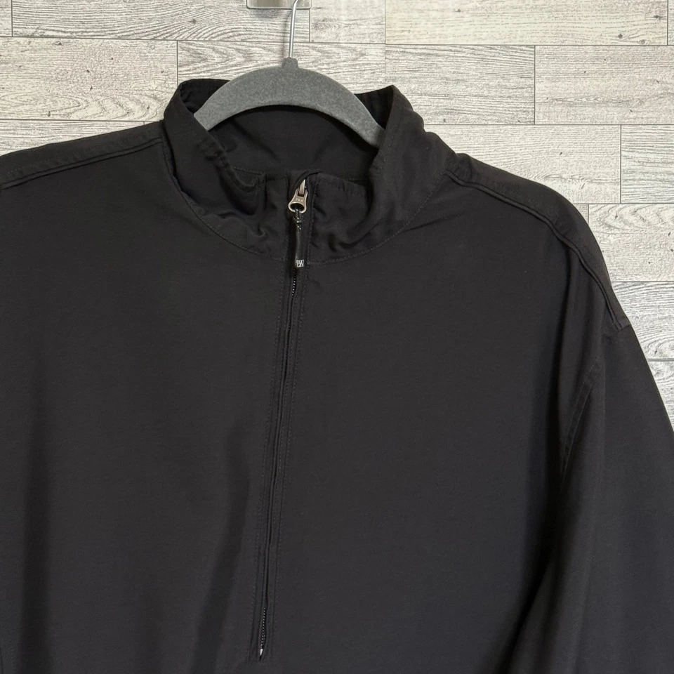 Cutter Buck CB  Large WindTec Black 1/4 Zip Pullover Jacket Bank LOGO - Image 4 of 4
