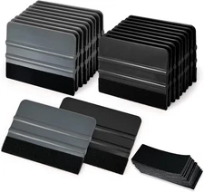 Gomake 20 Pack Vinyl Squeegee With Felt Fabric for Tint Film Black and Grey 