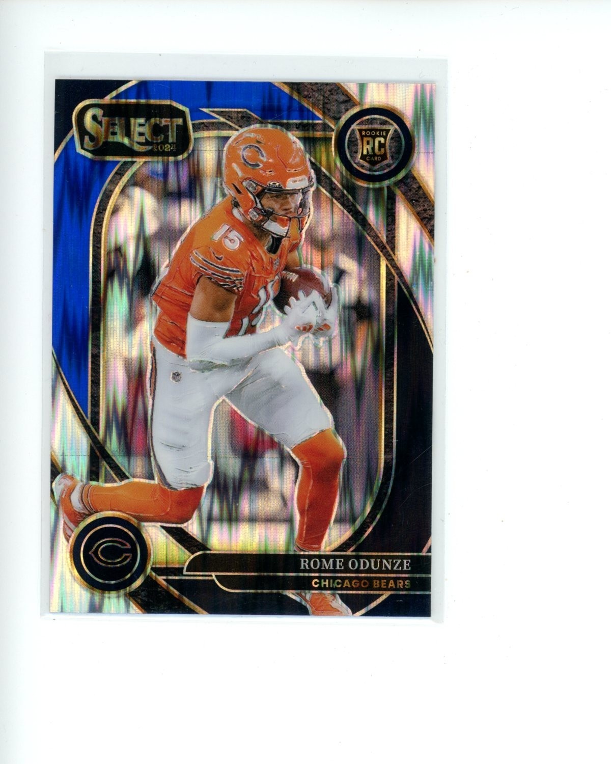 2024 Panini Select Prizm Black and Blue Shock #236 Rome Odunze Rookie RC
