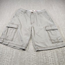 Vintage Levis Cargo Shorts Men 32 Y2K Baggy Beige Utility Heavy Cotton Twill