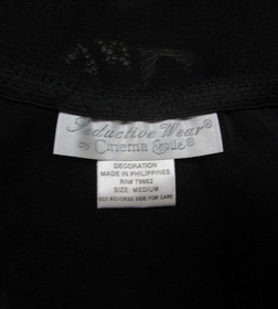 Vintage Seductive Wear Cinema Etoile Babydoll Lingerie (M) Black Sheer Chemise