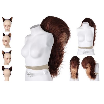 Doreen Green Squirrel Girls Tail Cosplay Squirrel Tail+Ear Headband Accessories
