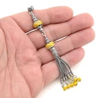 Yellow Enamel work Silver tassel 925 silver for make Tasbih, Misbaha 710648