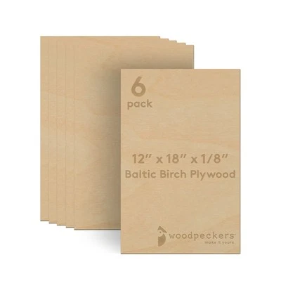 Baltic Birch Plywood, 3 mm 1/8 x 12 x 16 Inch, B/BB Grade Sheets| Woodpeckers