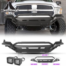 Textured Steel Front Bumper Assembly Wled Lights For Dodge Ram 1500 2013-2018 Textured Steel Front Bumper Assembly Wled Lights For Dodge Ram 1500 2013-2018