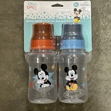Disney Mickey Mouse "Playtime" 2-Pack Wide-Neck Bottles 11 oz. - blue, one siz