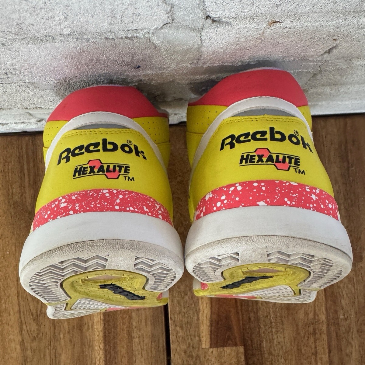 Reebok Reverse Jam Hexalite Yellow/Pink High-top Trainers | eBay