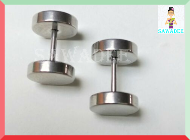 Piercing Titanio Orecchini Finti Dilatatori 10 Mm Nero Acciaio