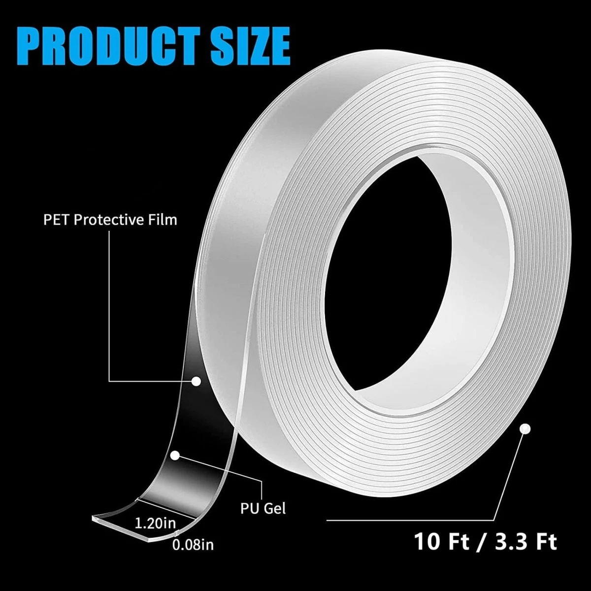 Alien Nano Tape Double Sided Heavy Duty Reusable Adhesive Stick Transparent  Tape | eBay