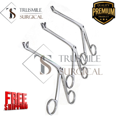 Laminectomy Cushing Pituitary Rongeur 3mm X 10mm Cup Jaws Set Straight Up Down
