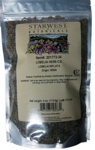 Lobelia inflata Herb Cut W/C- Panacea of Many Ailments/Smart Herb 1Lb Sealed - Afbeelding 1 van 1