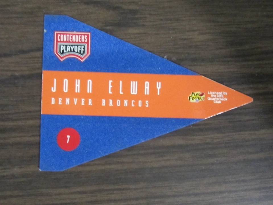 1996 Playoff Pennants # 7 John Elway Card Denver Broncos - Image 2 of 2