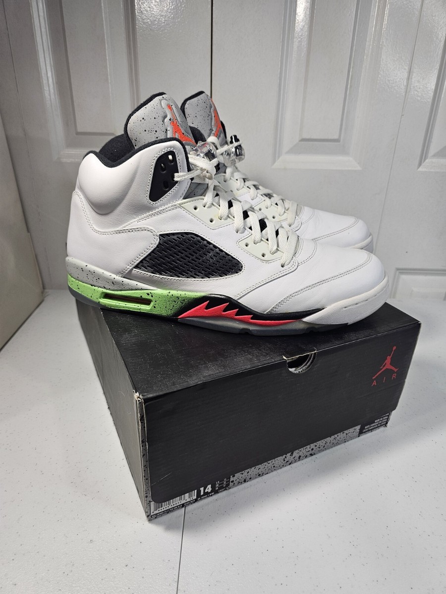 Nike Air Jordan V Poison Green Space Jam Pro Stars White Sz 14 136027-115