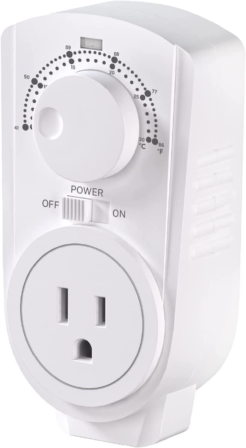 Econohome Adjustable Thermostat - Universal Plugin Heating & Cooling Thermostat