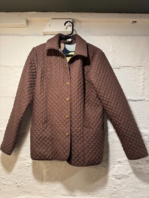 Bushwacker She Wears The Pants Womens Brown Quilted Jacket Large Polka-Dot