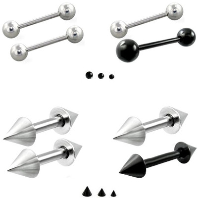 2er Set Hantel Straight Barbell Piercing Augenbrauenpiercing Zungenpiercing