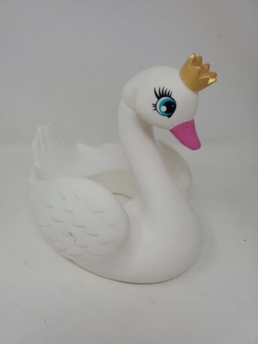 Princess Swan Lake & Crown Cup Holder Bath Pool Barbie Doll Toy 8" Plastic Toy - Picture 2 of 6