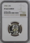 1954 Proof Washington 25¢ NGC PF 66 Cameo