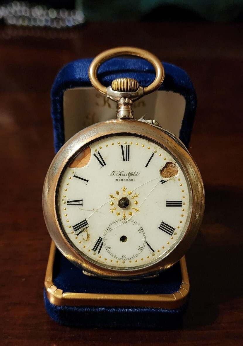 Antique Pocket Watch! Gold Shield, Silver Many Hallmarks Hunter! 74g