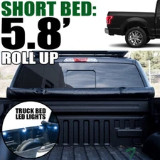 TLAPS For 19-24 Dodge Ram 1500 5.7 Ft Bed Lock & Roll Tonneau Cover+LED Lights