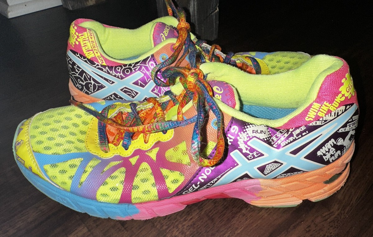 ASICS GEL NOOSA TRI 9 Ladies YELLOW PINK BLUE ORANGE TRIATHLON